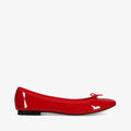 Ballerines Cendrillon cuir verni Rouge flamme